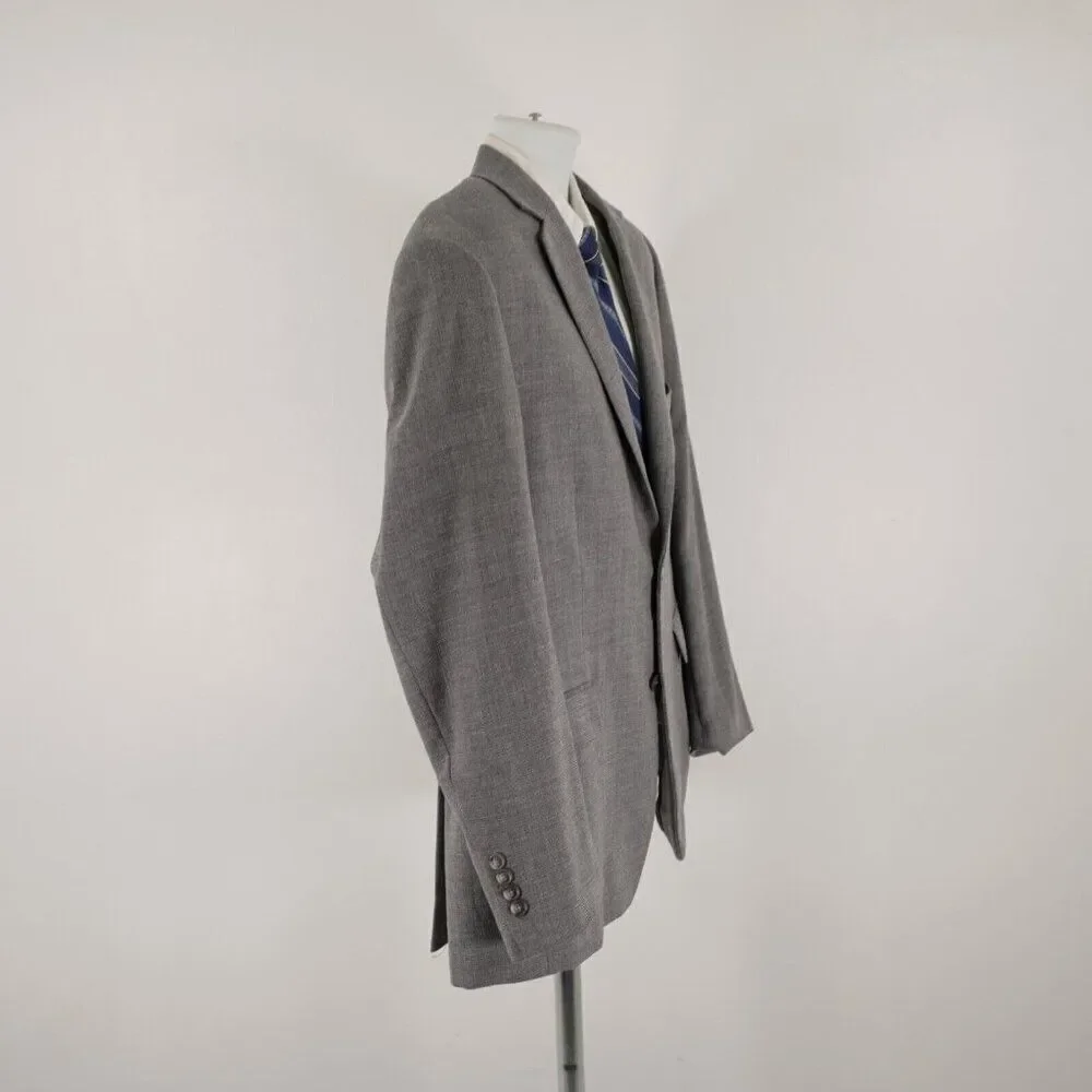 Jos A Bank Traveler's Textured Wool Gray Basketweave 2 Button Sport Coat‎ 42R
